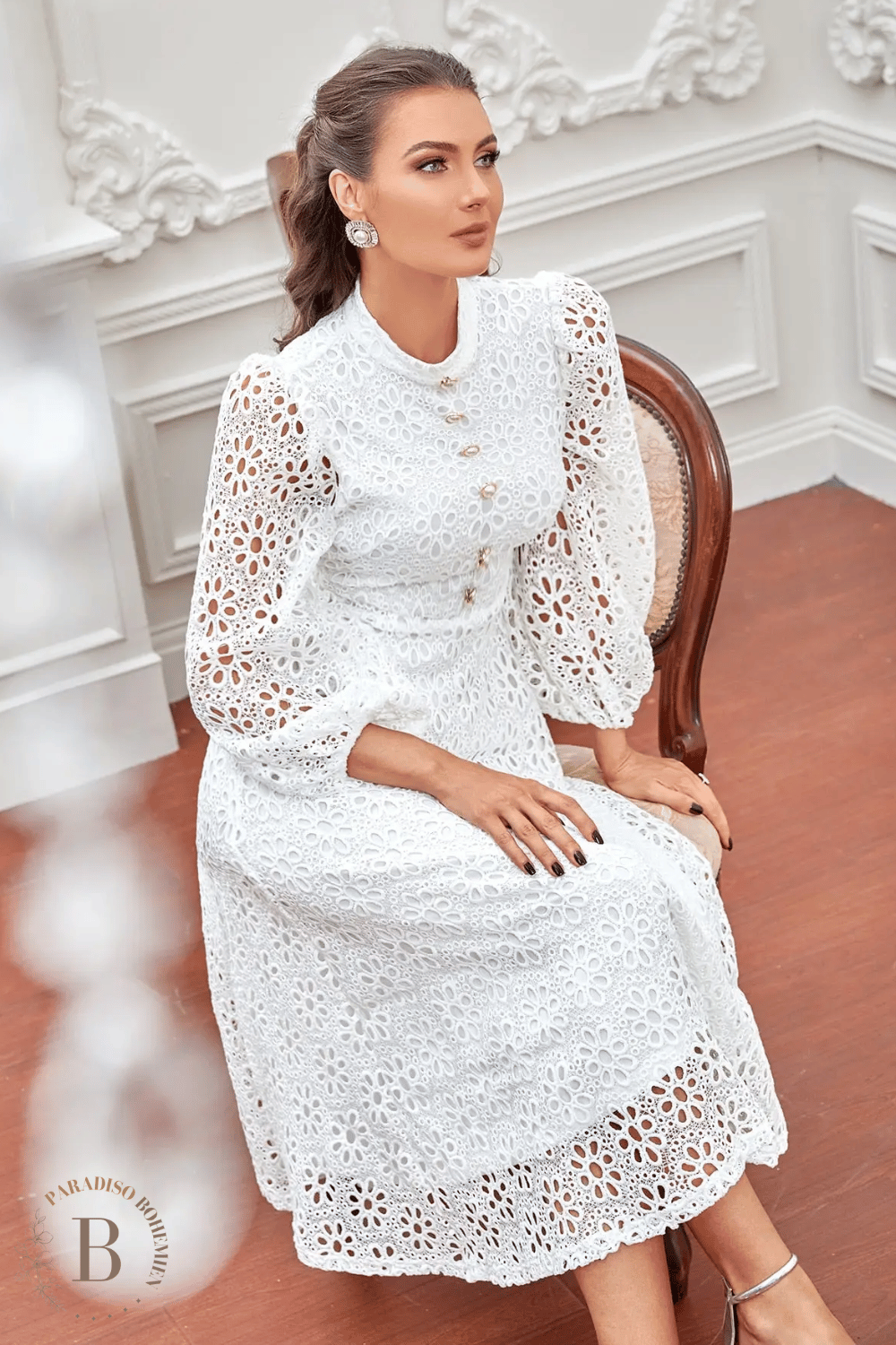 Abito Bianco da Cerimonia in Pizzo | Paradiso Bohemien