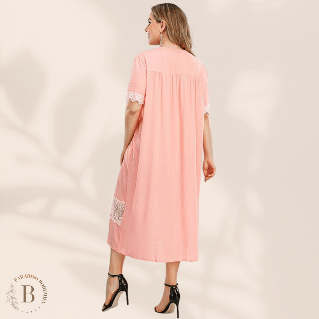 Abito Rosa Antico Taglie forti | Paradiso Bohemien