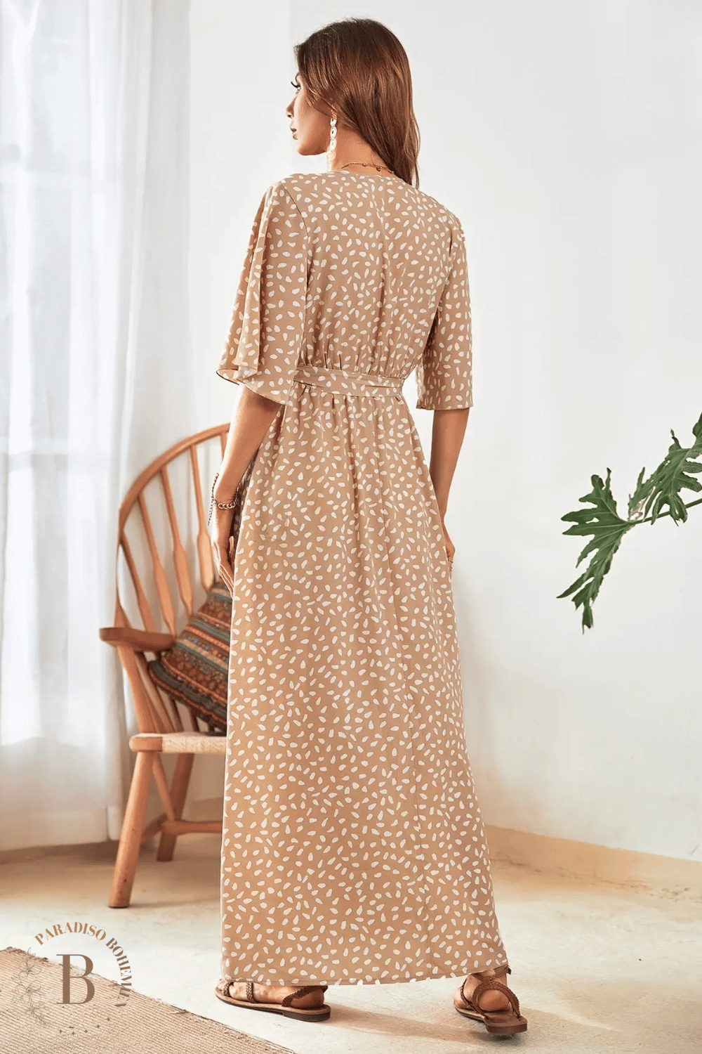 Abito Lungo Beige Bohémien | Paradiso Bohemien