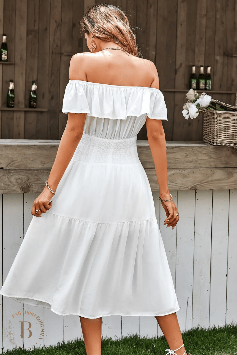 Vestito Estivo Bianco Spalle Scoperte | Paradiso Bohemien