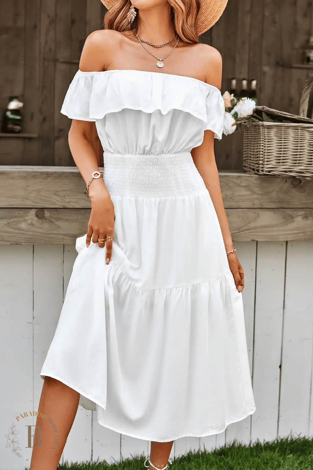 Vestito Estivo Bianco Spalle Scoperte | Paradiso Bohemien