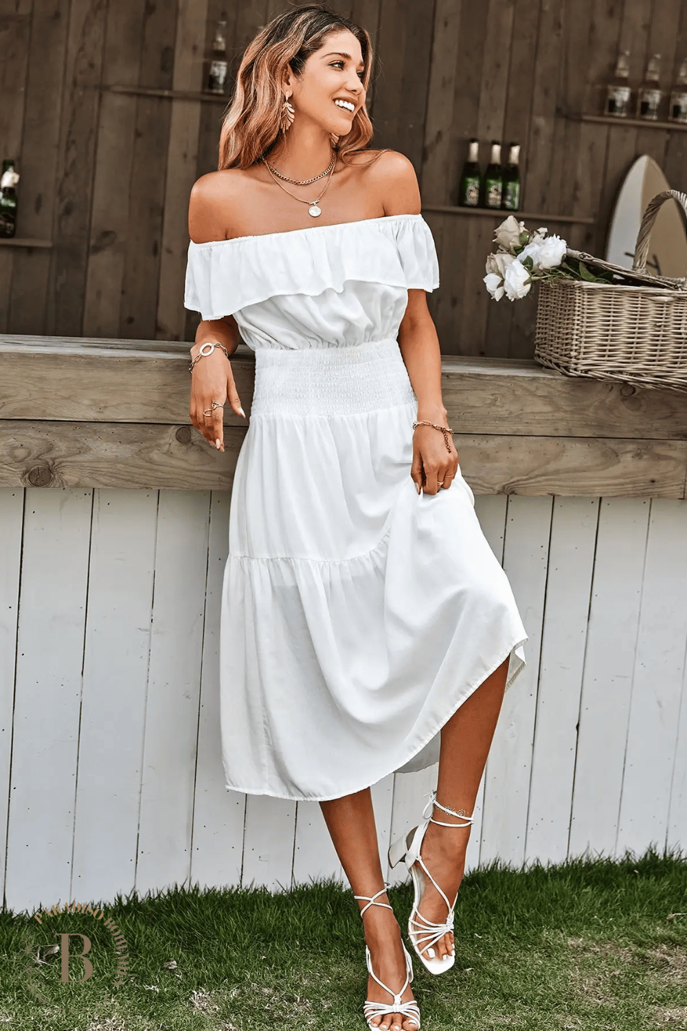 Vestito Estivo Bianco Spalle Scoperte | Paradiso Bohemien