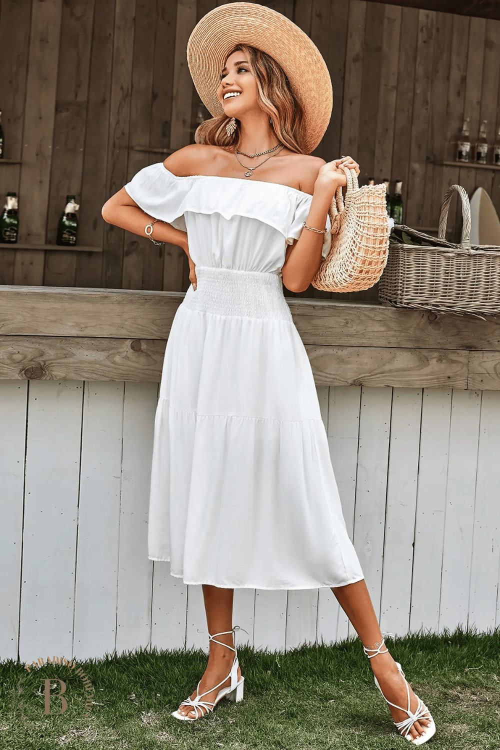 Vestito Estivo Bianco Spalle Scoperte | Paradiso Bohemien