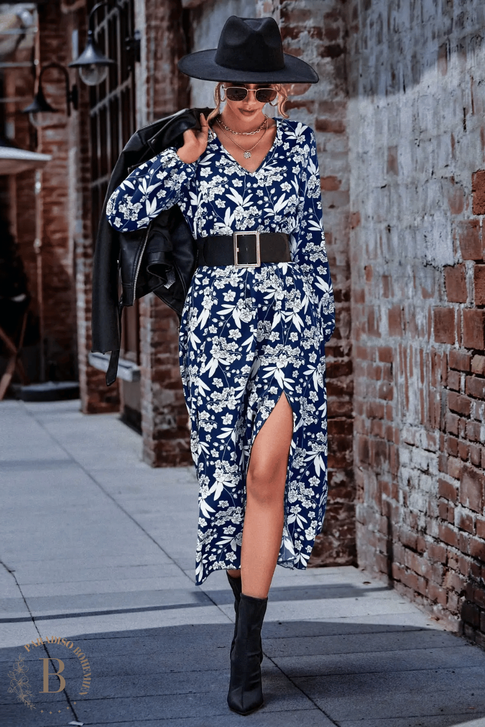 Abito Estivo Lungo Blu e Bianco | Paradiso Bohemien