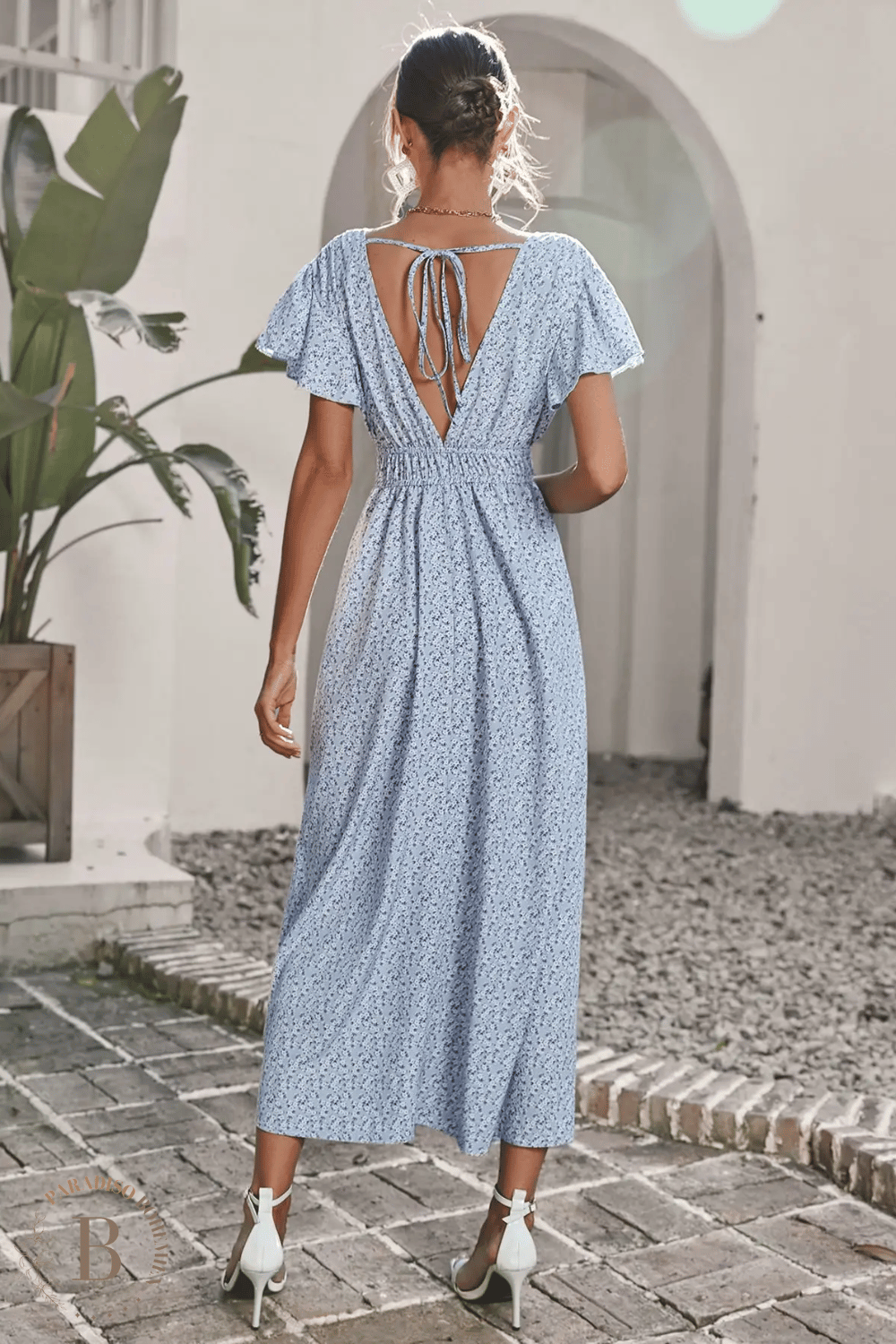 Vestito a Fiori Azzurro | Paradiso Bohemien