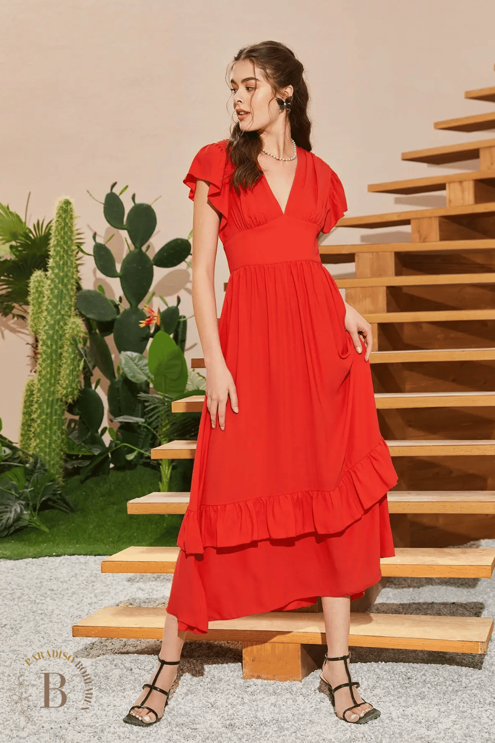 Vestito Rosso Lungo Estivo | Paradiso Bohemien
