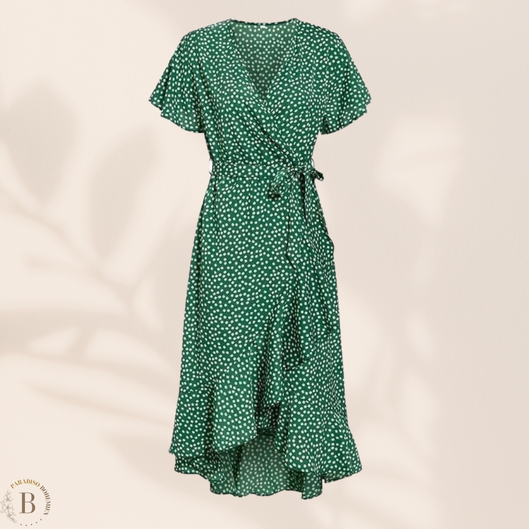Abito Lungo Bohemien Verde Estate | Paradiso Bohemien