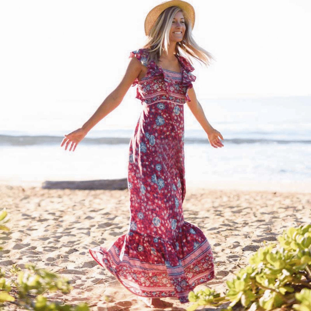 Abito Lungo con Schiena Scoperta Boho Chic | Paradiso Bohemien