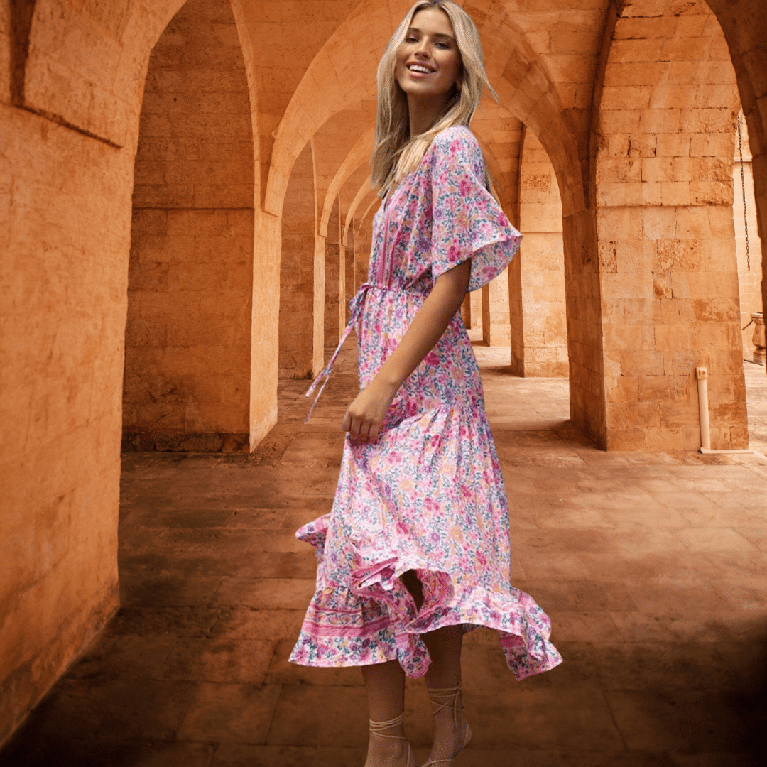 Abito Lungo Country Rosa