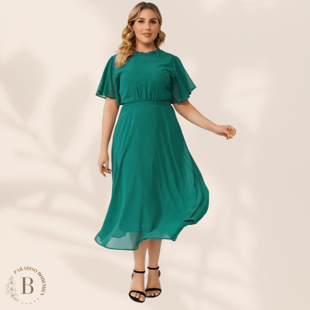 Vestito Verde Taglie Forti in stile boho | Paradiso Bohemien