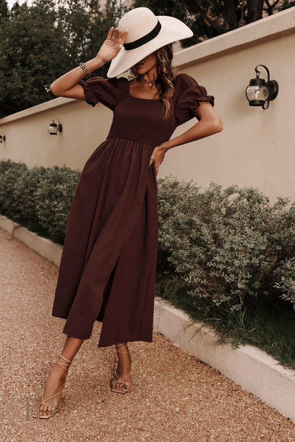 Vestito Donna Lungo Colori Marrone | Paradiso Bohemien