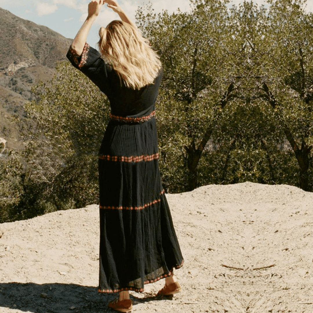 Abito  Nero Lungo estate | abito nero trasparente boho chic