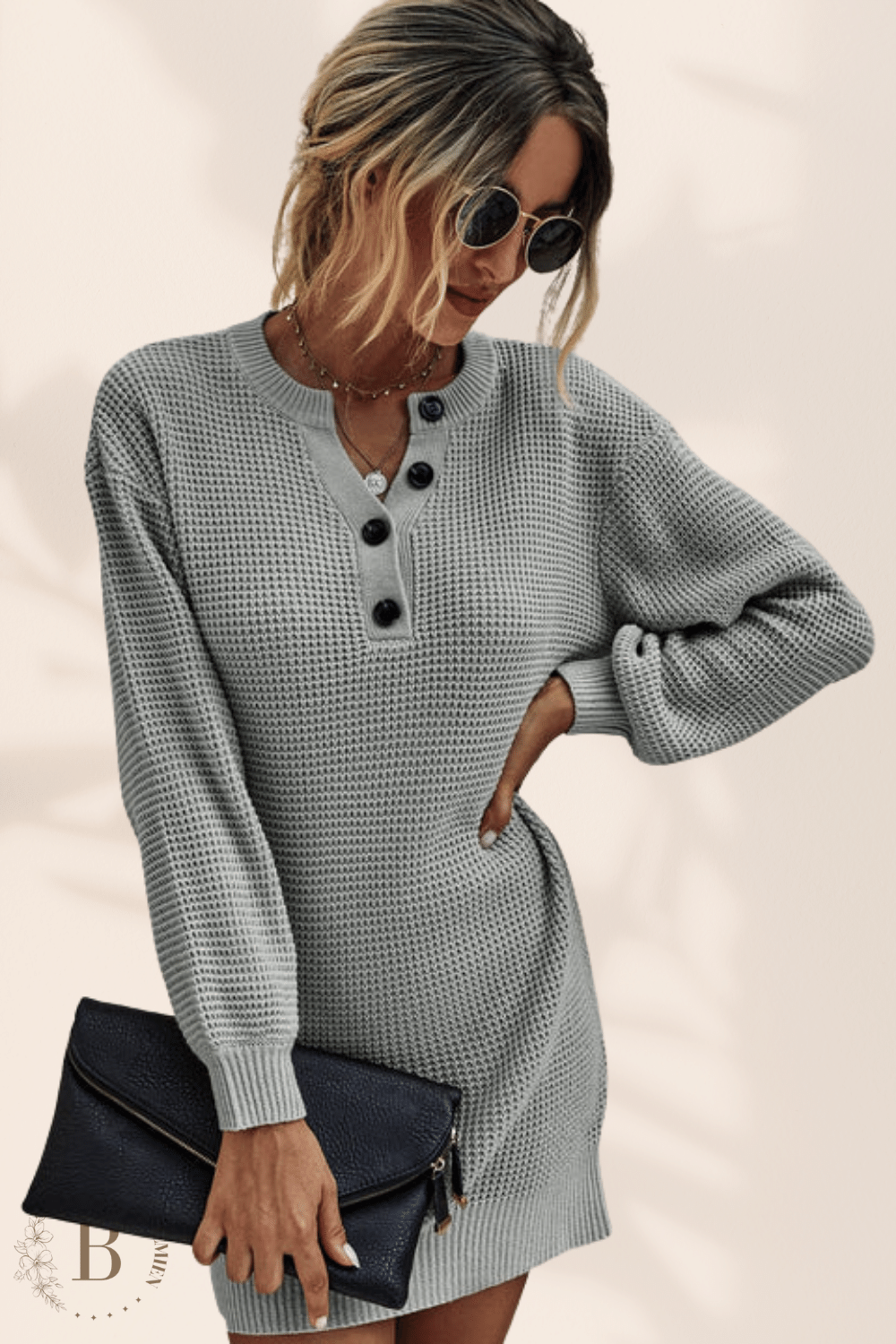 Abito Maglione Elegante Grigio | Paradiso Bohemien