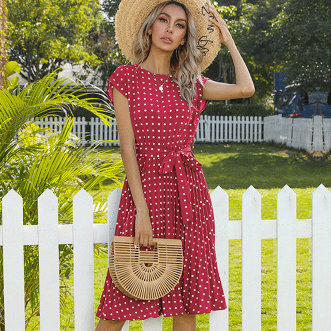 Abito Rosso a Pois Bianchi Boho | Paradiso Bohemien