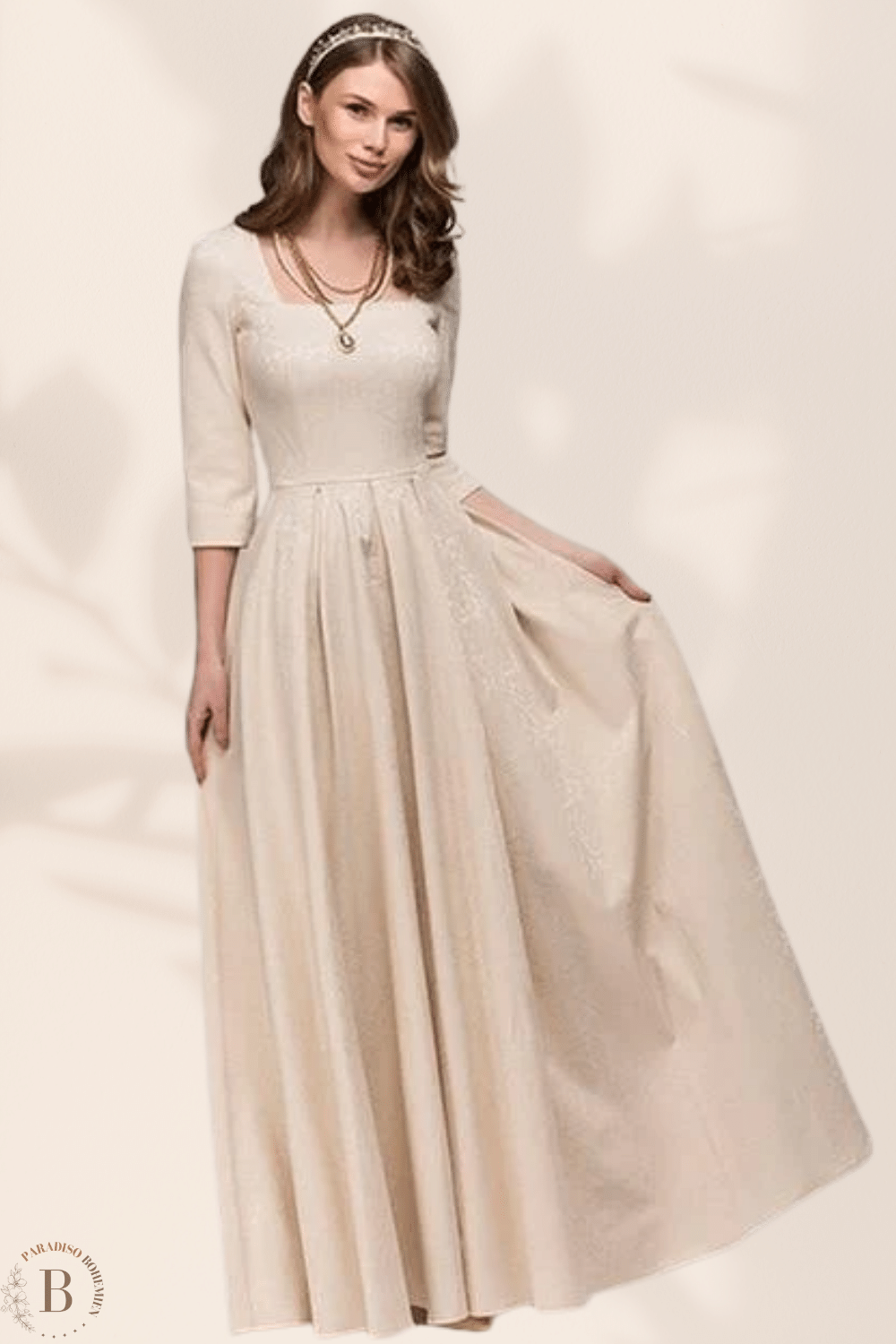 Abito Cerimonia Beige | Paradiso Bohemien