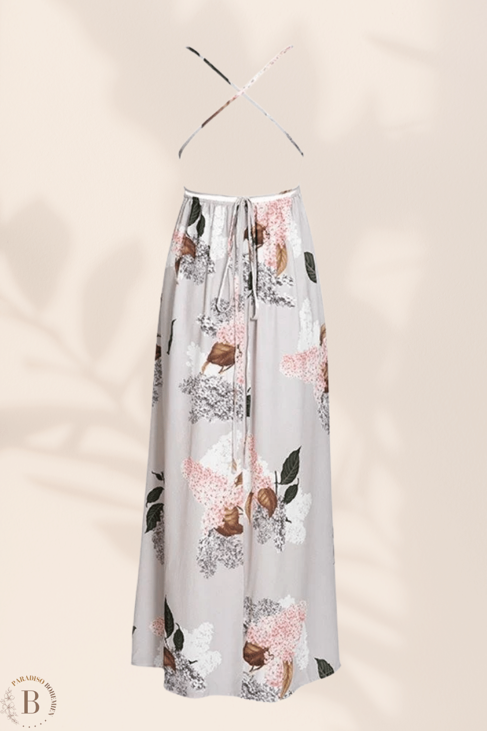 Abito Sposa con Fiori Applicati Elastico in Vita | Paradiso Bohemien