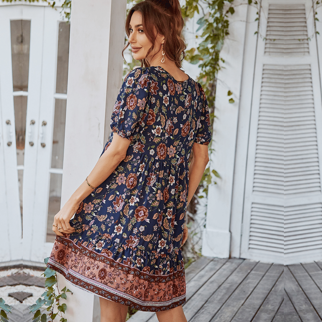 Abito corto con stampa Floreale