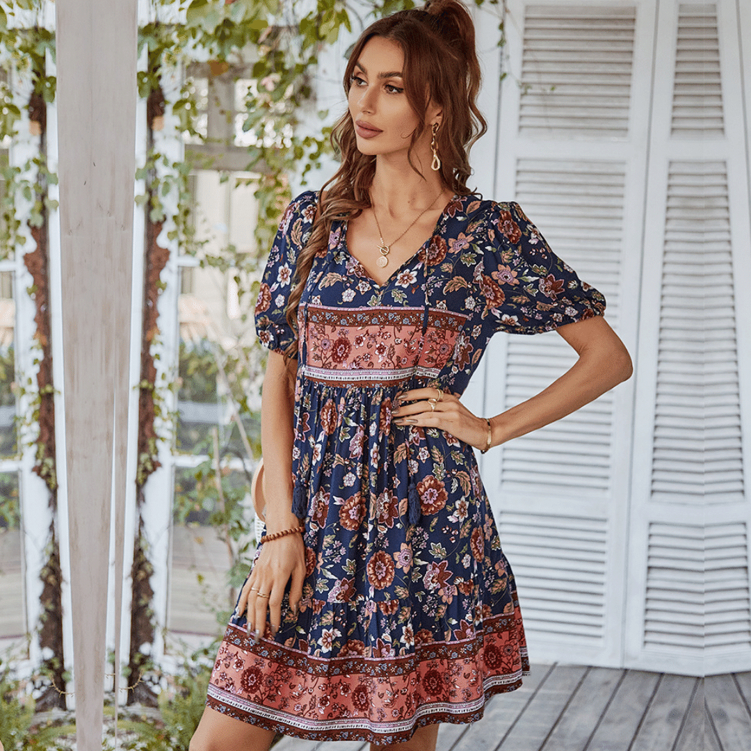 Abito floreale corto