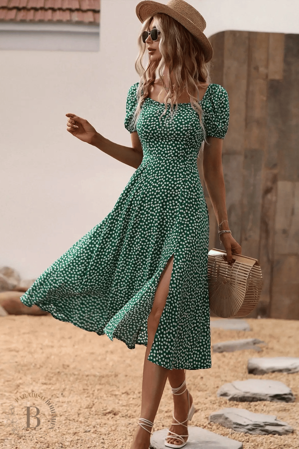 Vestito Midi Verde | Paradiso Bohemien