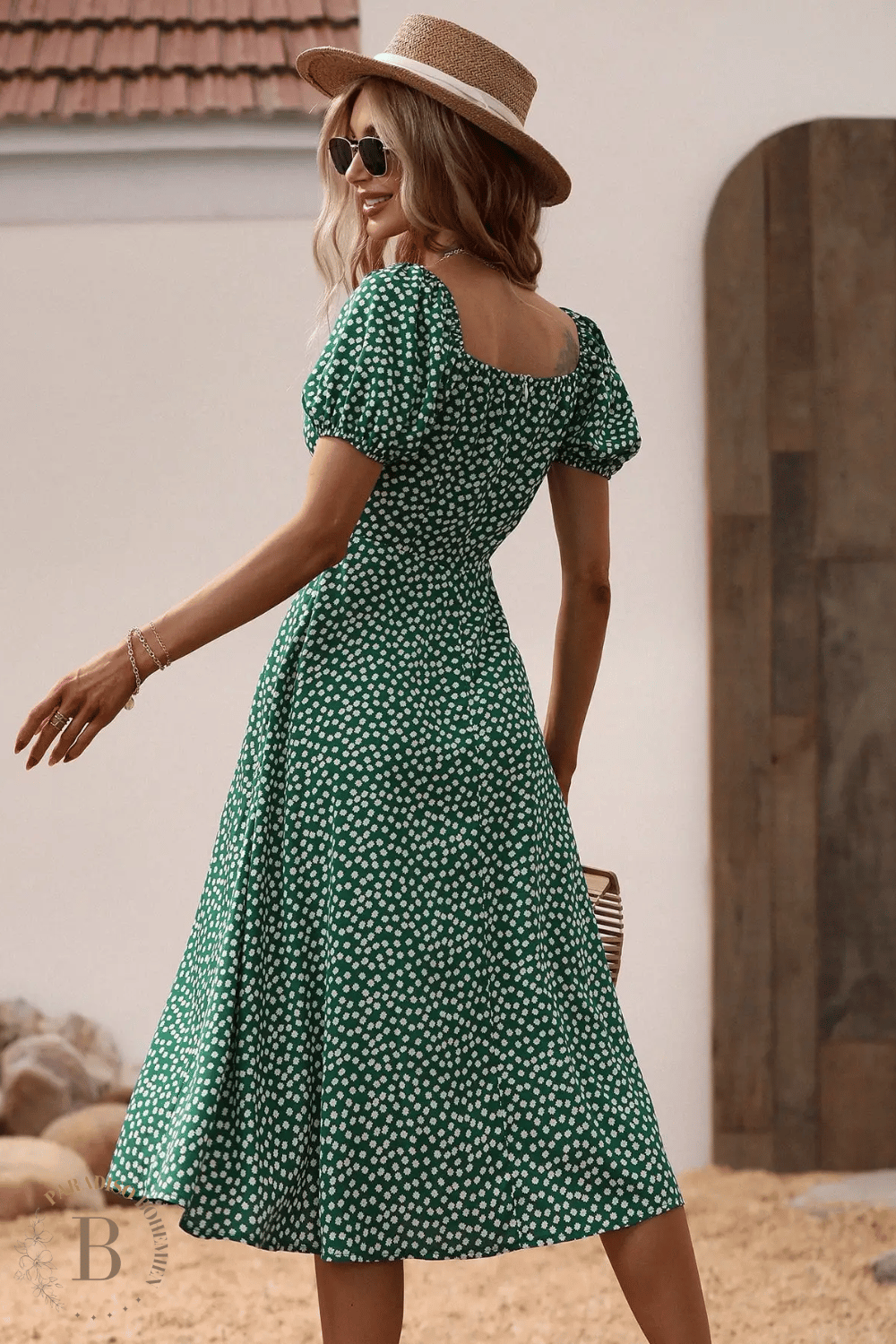 Vestito Midi Verde Boho | Paradiso Bohemien