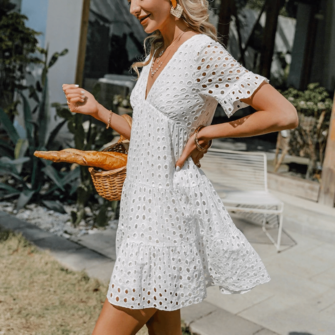 Abito Bianco Traforato Bohemien
