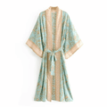 Kimono Lungo da Mare Verde | Paradiso Bohemien
