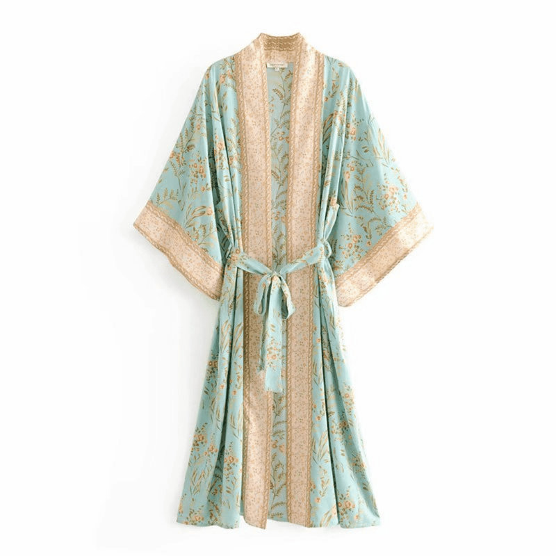 Kimono Lungo da Mare Verde | Paradiso Bohemien