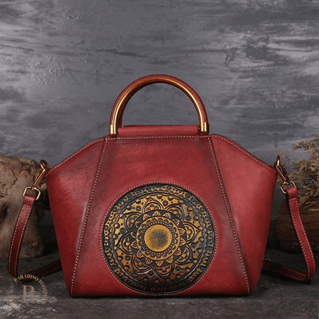 Borsa Vintage Rosso | Borsa Bohemien in Cuoio | Paradiso Bohemien
