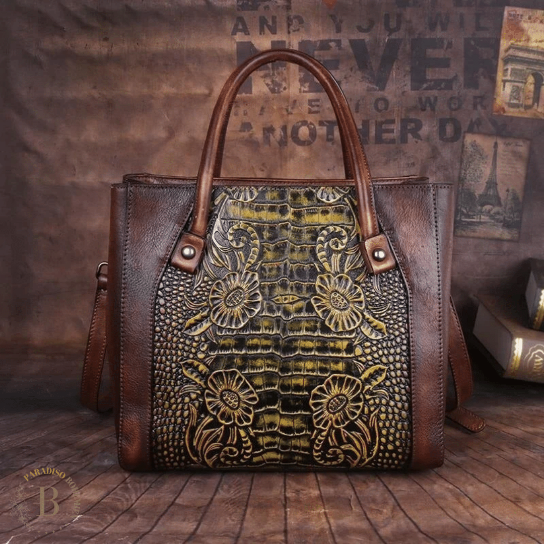 Borsa Coccodrillo Vintage Marrone | Paradiso Bohemien