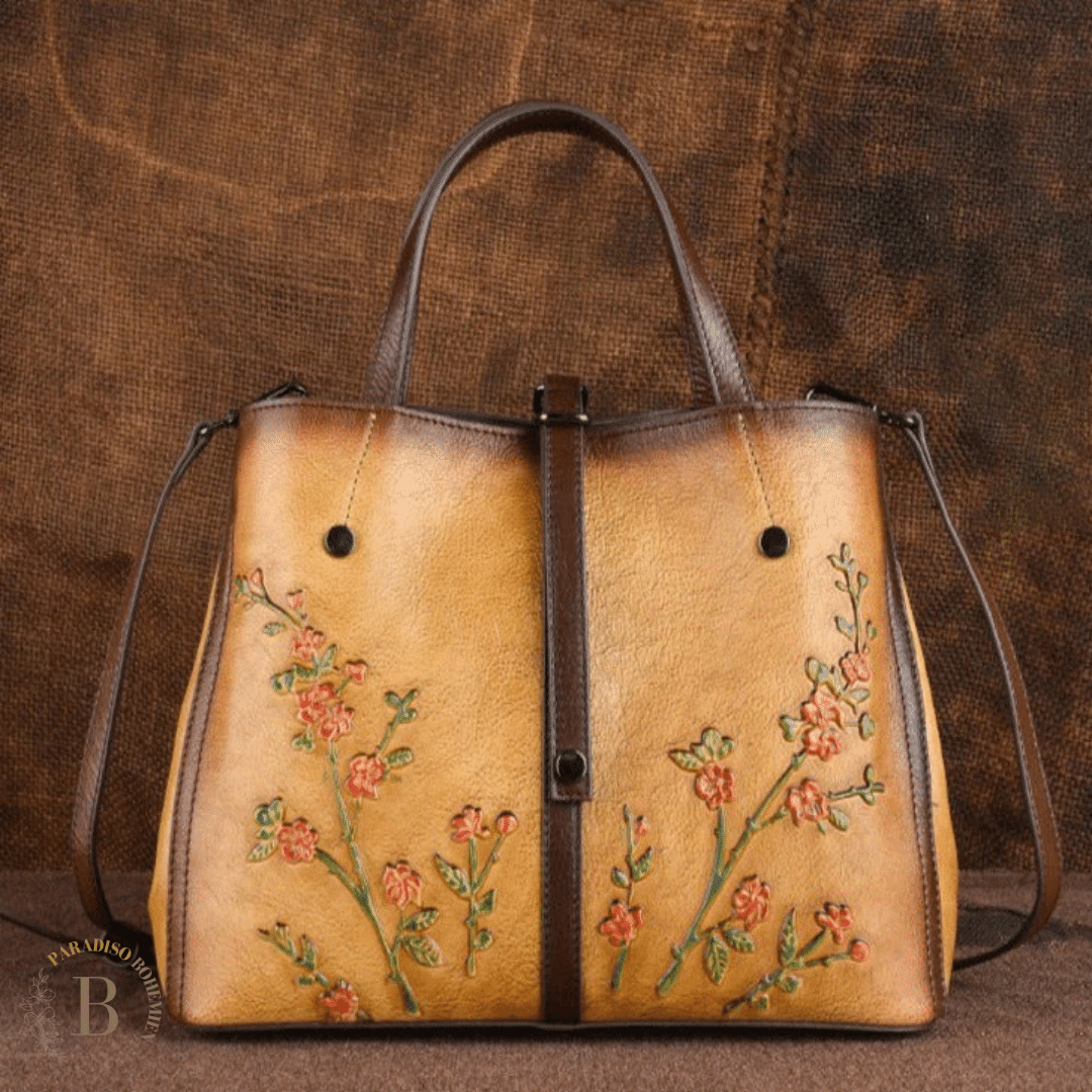 Borsa in Cuoio Vintage Giallo | Paradiso Bohemien