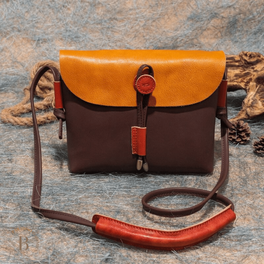 Borsa in Pelle Marrone Vintage Paradiso Bohemien
