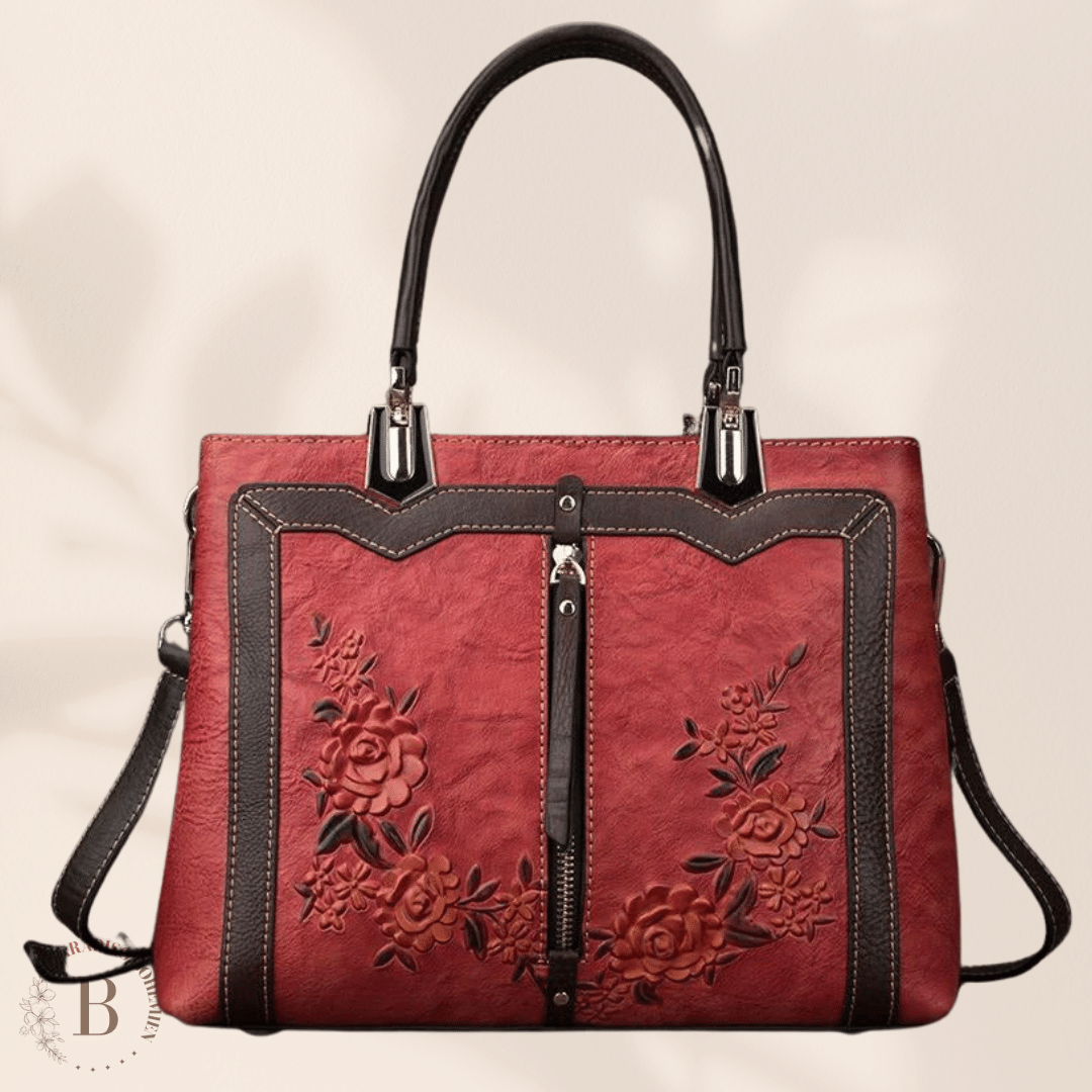 Borsa in Pelle Vintage Rosso | Paradiso Bohemien
