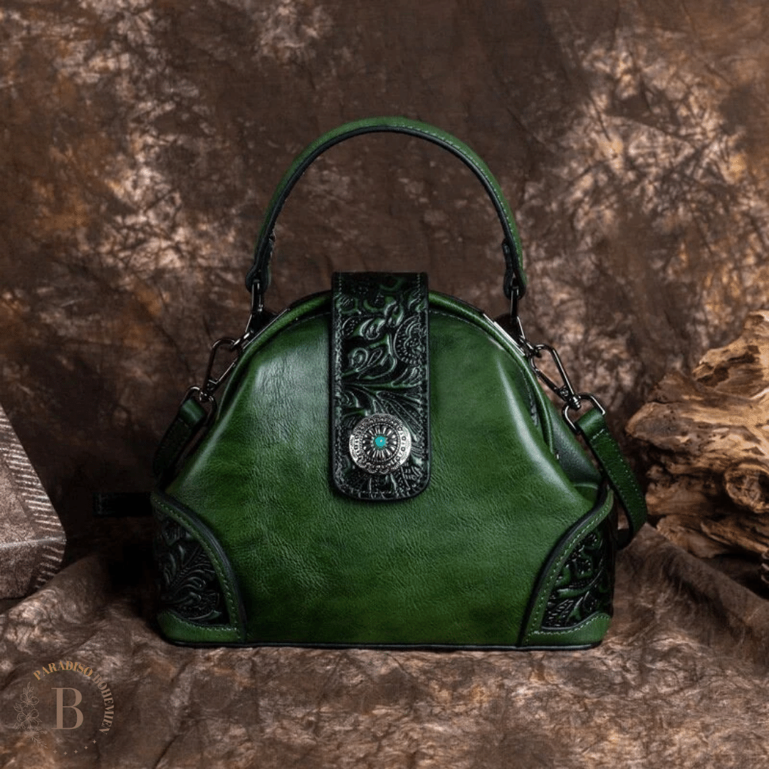 Borse Pelle Vintage Verde | Paradiso Bohemien