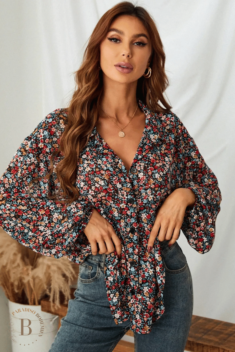 Camicia a Fiori Elegante | Paradiso Bohemien