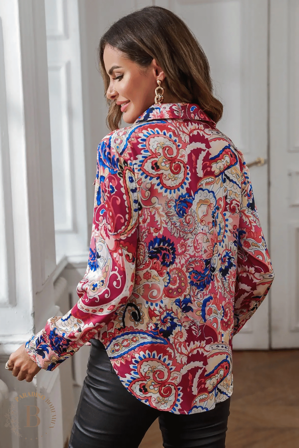 Camicia Fantasia Fucsia da Donna | Paradiso Bohemien