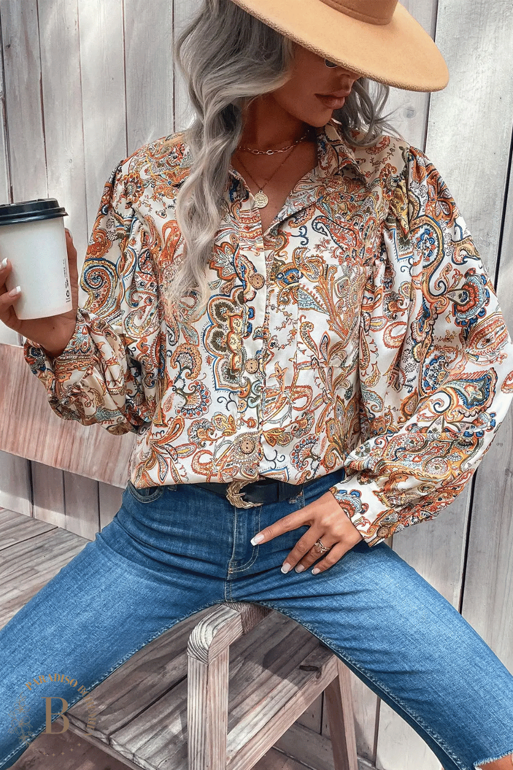 Camicia Fantasia Paisley da Donna | Paradiso Bohemien