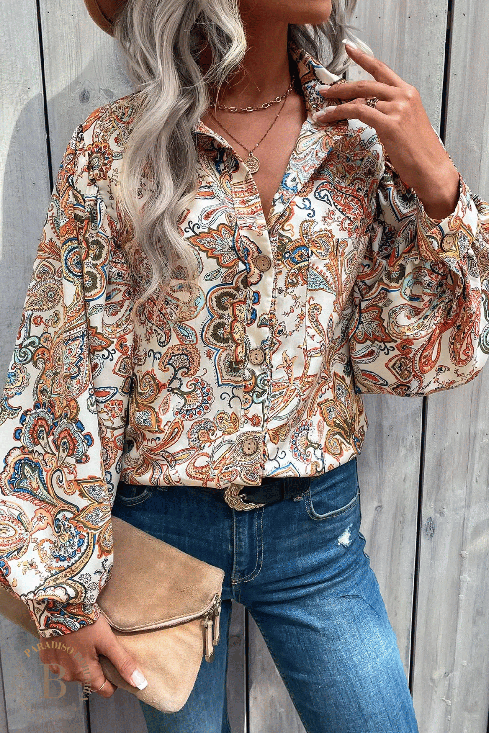 Camicia stampa Paisley da Donna | Paradiso Bohemien