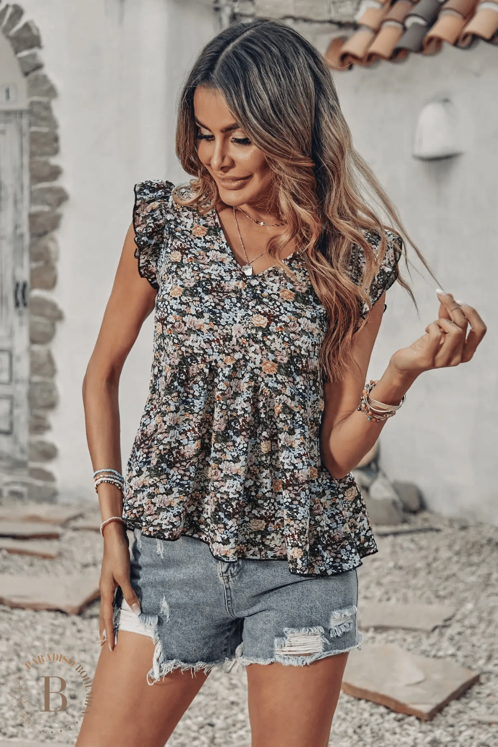 Camicetta con Fiori stile Bohémien | Paradiso Bohemien