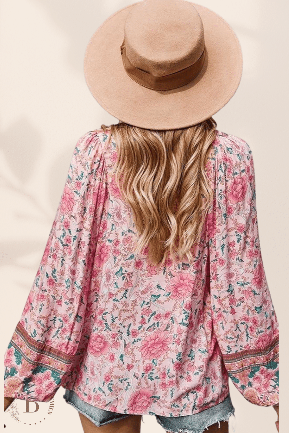 Camicia Donna a Fiori Rosa | Paradiso Bohemien