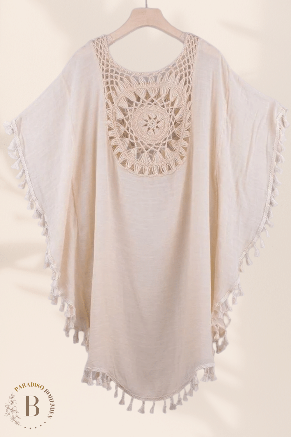 Camicia Larga Donna Beige | Paradiso Bohemien