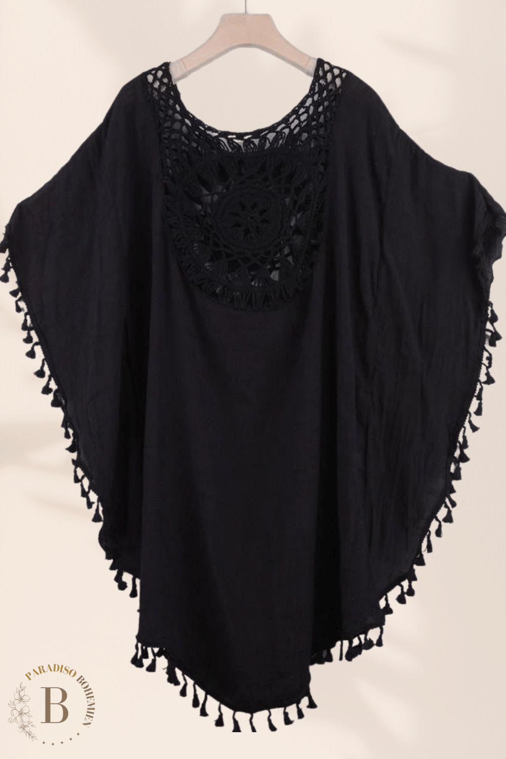 Camicia Larga Donna Nero | Paradiso Bohemien