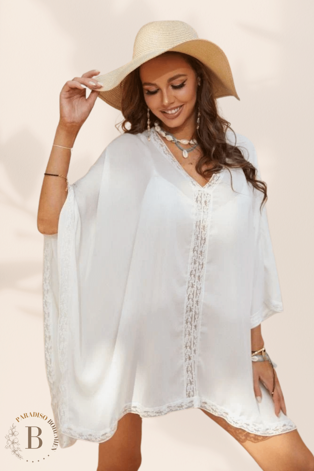 Camicia Spiaggia da Donna colore Bianco | Paradiso Bohemien