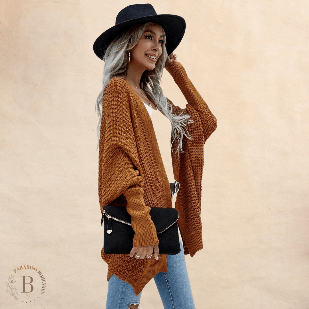 Cardigan Cammello da Donna in stile Boho Chic | Paradiso Bohemien