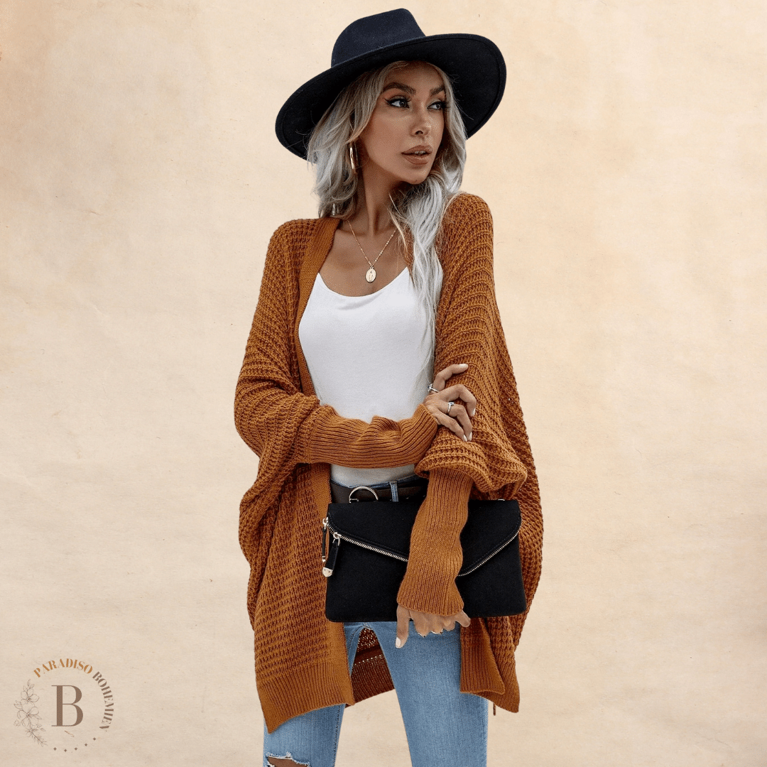 Cardigan Color Cammello in stile Boho | Paradiso Bohemien