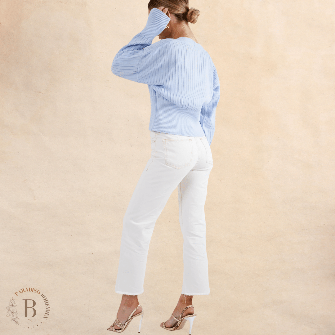 Cardigan Corto Azzurri con Maniche Larga in Stile Boho | Paradiso Bohemien