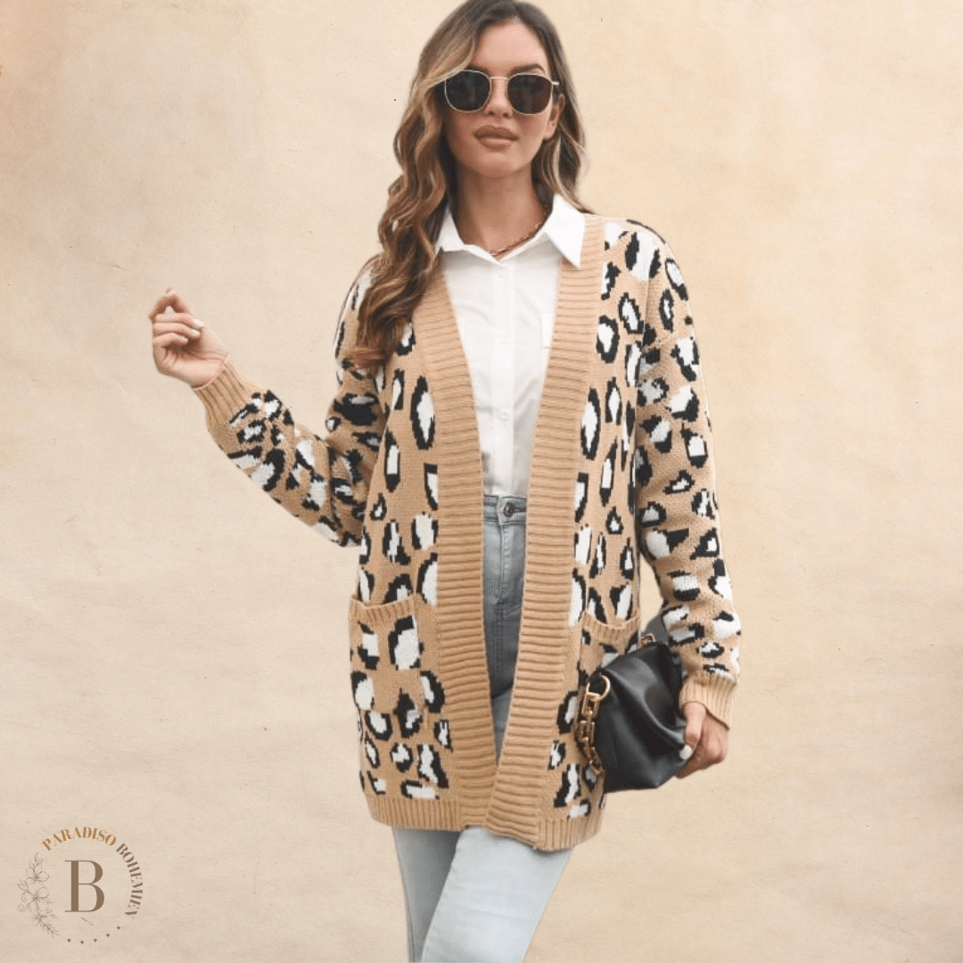 Cardigan Leopardato da Donna in stile Boho | Paradiso Bohemien