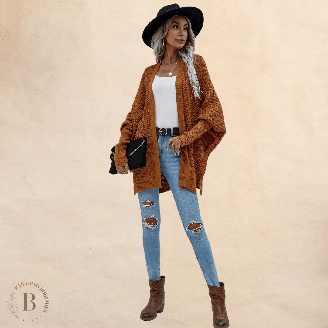 Cardigan Lungo Cammello Boho | Paradiso Bohemien