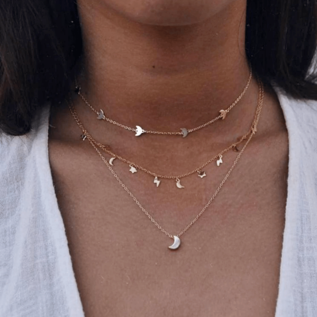 Collana Boho Nappa Stelle