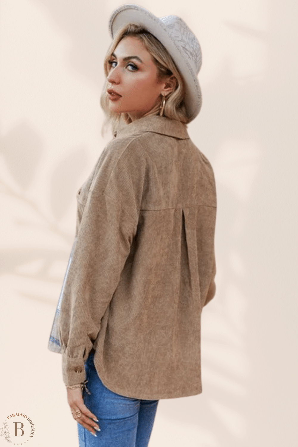 Giacca a Quadri Marrone Donna | Paradiso Bohemien