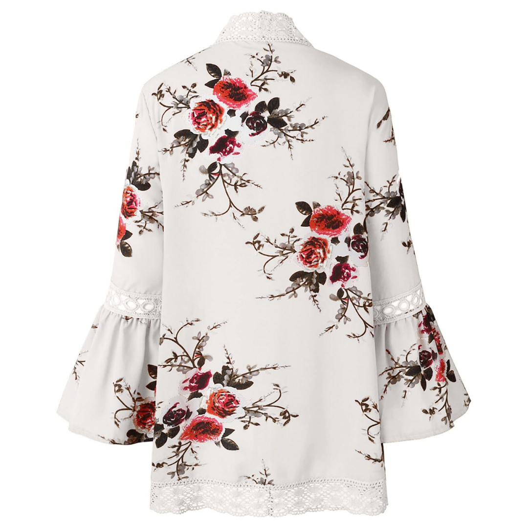 giacca fantasia floreale bianca